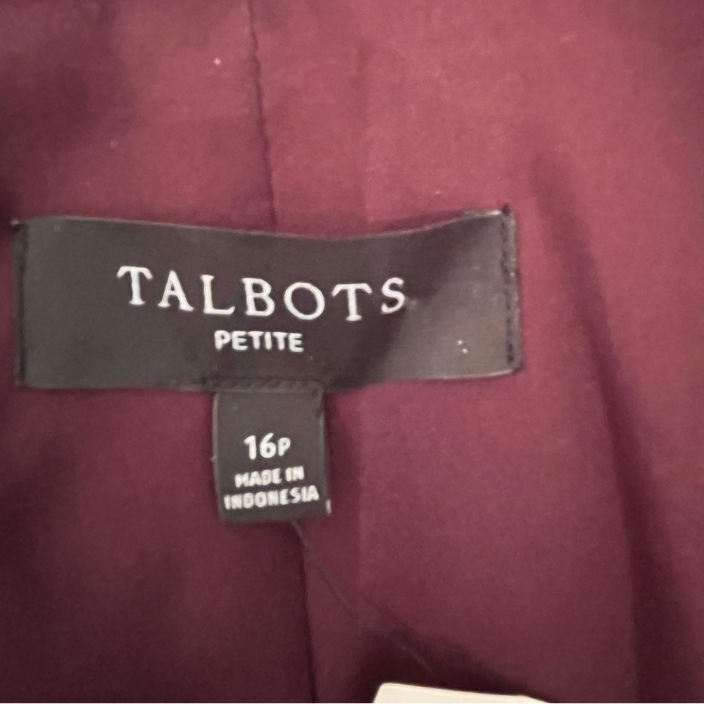 NWT Talbots Knit Blazer Size 16P Petite Rich Burgundy Open Front Stretch ~ $189 - Picture 7 of 11
